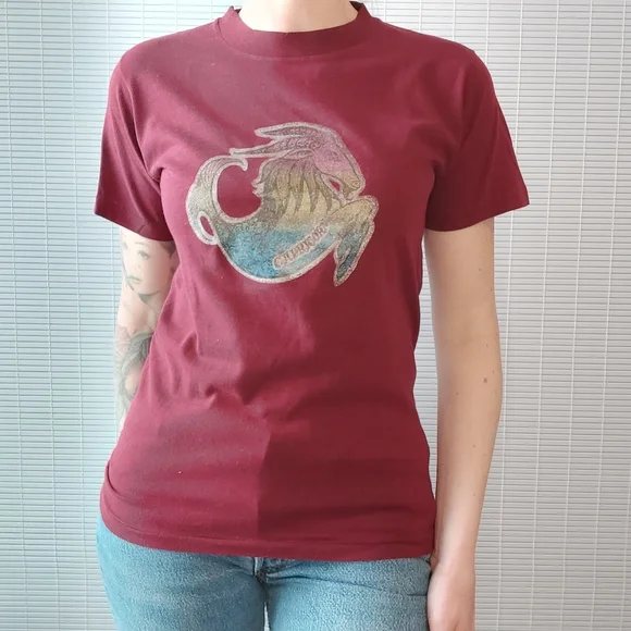 Vintage 70s 80s Single Stitch Glitter Graphic Capricorn Tee Small - Picture 2 of 9